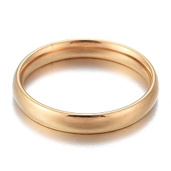 Golden 304 Stainless Steel Flat Plain Band Rings, Golden, Size 5~12, Inner Diameter: 15~22mm, 3mm
