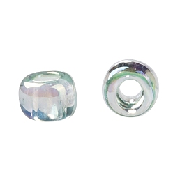 (172D) Dyed Pastel Green Transparent Rainbow Toho perles de rocaille rondes, perles de rocaille japonais, (172 d) arc-en-ciel transparent vert pastel teint, 11/0, 2.2mm, Trou: 0.8mm, environ5555 pcs / 50 g