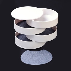 White 4-Layer Rotating Travel Jewelry Tray Case, Jewelry Organizer with Felt Cloth, for Bracelets Rings Bracelets, White, 10.05x10.4cm, Inner Size: 96x79mm