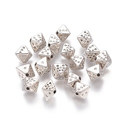 Platinum CCB Plastic Beads, Cube, Platinum, 8x10x8.5mm, Hole: 1mm