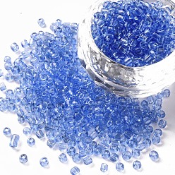 Светло-Синий Бисер из стекла , прозрачный, круглые, голубой, 8/0, 3 мм, Отверстие: 1 мм, о 10000 бисер / фунт