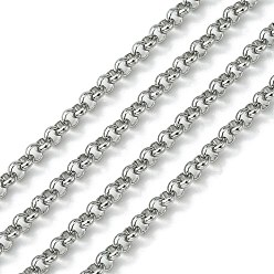 Stainless Steel Color 304 Stainless Steel Rolo Chains, Unwelded, Stainless Steel Color, 4x1.5mm