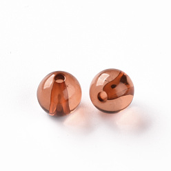 Chocolate Transparent Acrylic Beads, Round, Chocolate, 10x9mm, Hole: 2mm, about 940pcs/500g