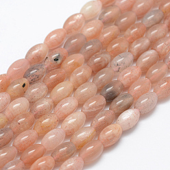 Sunstone Natural Sunstone Beads Strands, Oval, 8x5.5mm, Hole: 1mm, about 49pcs/strand, 15.5 inch(39.5cm)