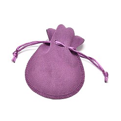 Plum Velvet Bags Drawstring Jewelry Pouches, for Party Wedding Birthday Candy Pouches, Plum, 10x8cm