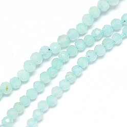 Amazonite Amazonite naturel rangées de perles, facette, ronde, 2mm, Trou: 0.5mm, Environ 170~180 pcs/chapelet, 12.9 pouces ~ 13.3 pouces (330~340 mm)