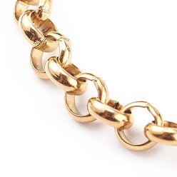 Золотой Мужские 304 браслеты-цепочки из нержавеющей стали, с карабин-лобстерами , золотые, 8-7/8 дюйм (22.5 см)