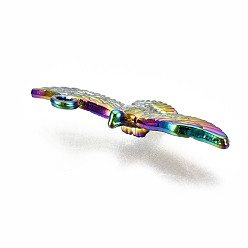 Rainbow Color Rainbow Color Alloy Pendants, Cadmium Free & Lead Free, Eagle, Seagull Charms, 14x30.5x4mm, Hole: 1.6mm