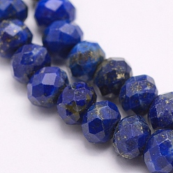 Lapis Lazuli Natural Lapis Lazuli Beads Strands, Faceted, Rondelle, 8x5mm, Hole: 1mm, about 72pcs/strand, 15.3 inch(39cm)