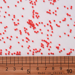 Orange Red 11/0 Grade A Round Glass Seed Beads, Baking Paint, Orange Red, 2.3x1.5mm, Hole: 1mm, about 48500pcs/pound