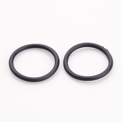 Black Rubber O Ring Connectors, Linking Ring, Black, 21x1.5~2mm, Inner Diameter: 18mm
