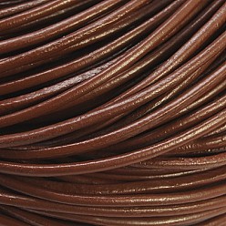 Brun Saddle Cordon de cuir de vachette , cordon de bijoux en cuir , bricolage bijoux matériau de fabrication, ronde, teint, selle marron, 2mm