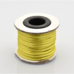 Champagne Yellow Macrame Rattail Chinese Knot Making Cords Round Nylon Braided String Threads, Satin Cord, Champagne Yellow, 2mm, about 10.93 yards(10m)/roll