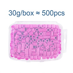 Fuchsia 1 Box 5mm Melty Beads PE DIY Fuse Beads Refills for Kids, Tube, Fuchsia, 5x5mm, Hole: 3mm, about 500pcs/box