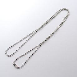 Stainless Steel Color 304 Stainless Steel Ball Chain Necklace Making, Stainless Steel Color, 35.4 inch(90cm), 2.4mm