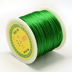 Green Nylon Thread, Rattail Satin Cord, Green, 1.5mm, about 49.21 yards(45m)/roll