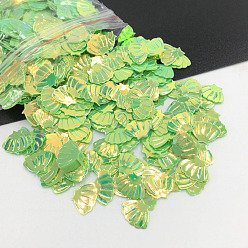 Lime Shell PVC Nail Art Glitter Sequins, Manicure Decorations, UV Resin Filler, for Epoxy Resin Slime Jewelry Making, Lime, 7mm