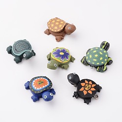 Mixed Color Handmade Polymer Clay Pendants, Tortoises, Mixed Color, 19x26mm, Hole: 2mm