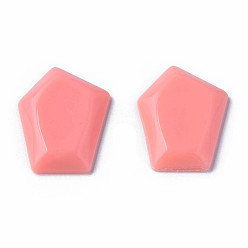 Light Coral Opaque Acrylic Cabochons, Pentagon, Light Coral, 23.5x18x4mm, about 450pcs/500g