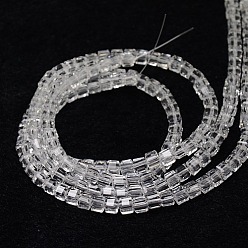 Clair Chapelets de perles en verre, facette, cube, clair, 3x3x3mm, Trou: 1mm, Environ 98~100 pcs/chapelet, 13.8 pouce