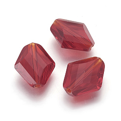 FireBrick Imitation Austrian Crystal Beads, Grade AAA, Faceted, Rhombus, FireBrick, 14~14.5x12x5~7mm, Hole: 0.9~1mm