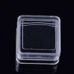 Clear Plastic Bead Containers, Square, Clear, 4x4x2.2cm, Inner Diameter: 3.4x3.4cm