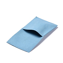 Light Sky Blue Microfiber Gift Packing Pouches, Jewlery Pouch, Light Sky Blue, 15.5x8.3x0.1cm