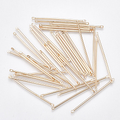 Light Gold Iron Bar Links connectors, Nickel Free, Light Gold, 40x2x1.2mm, Hole: 1mm
