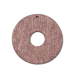 Розово-Коричневый Деревянные баллончики, подвески в виде дисков орехового дерева, розово-коричневый, 41x2.5 мм, отверстие : 1.6 мм