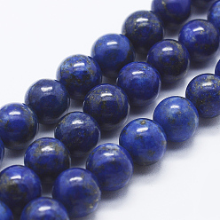 Lapis Lazuli Lapis-lazuli, brins de perles naturels , ronde, 8mm, Trou: 1mm, Environ 48 pcs/chapelet, 15.5 pouce (39.5 cm)