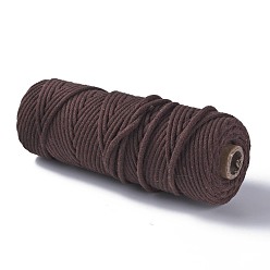 Brun De Noix De Coco Fils de coton, cordon en macramé, fils décoratifs, pour l'artisanat de bricolage, emballage cadeau et fabrication de bijoux, brun coco, 3mm, environ 54.68 yards (50m)/rouleau