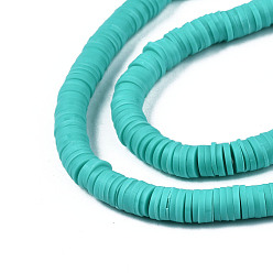 Turquoise Handmade Polymer Clay Beads Strands, for DIY Jewelry Crafts Supplies, Heishi Beads, Disc/Flat Round, Turquoise, 6x0.5~1mm, Hole: 1.8mm, about 290~320pcs/strand, 15.75 inch~16.14 inch(40~41cm)
