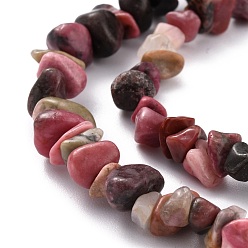 Rhodonite Natural Rhodonite Chip Bead Strands, 5~8x5~8mm, Hole: 1mm, about 31.5 inch