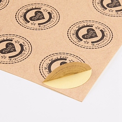 BurlyWood Thank You Sticker, Self-Adhesive Kraft Paper Gift Tag Stickers, for Presents, Packaging Bags, BurlyWood, Sticker: 30mm, 1 Sticker/pc