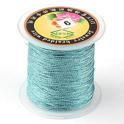 Dark Turquoise Round Metallic Thread, Embroidery Thread, 9-Ply, Dark Turquoise, 0.8mm, about 65.61 yards(60m)/roll