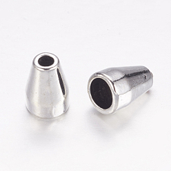 Antique Silver Tibetan Style Alloy Bead Cone, Cadmium Free & Lead Free, Antique Silver, 11x8mm, Hole: 2.5mm