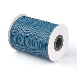 Steel Blue Korean Waxed Polyester Cord, Steel Blue, 1mm, about 85yards/roll