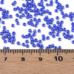 Королевский синий 11/0 чешский непрозрачный стеклянный бисер, lustered, круглые, королевский синий, 2.2x1.5 мм, отверстие : 0.7 мм, о 500 г / мешок