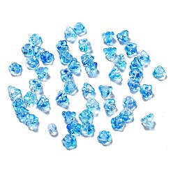 Deep Sky Blue Transparent Czech Glass Beads, Flower, Deep Sky Blue, 6.5x5mm, Hole: 0.8mm, about 357~363pcs/bag