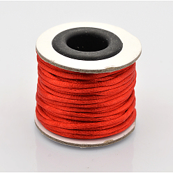 Red Macrame Rattail Chinese Knot Making Cords Round Nylon Braided String Threads, Satin Cord, Red, 2mm, about 10.93 yards(10m)/roll