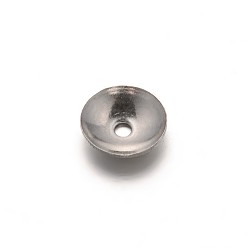 Stainless Steel Color Apetalous 304 Stainless Steel Bead Caps, Stainless Steel Color, 5x1.5mm, Hole: 0.5mm
