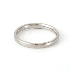 Stainless Steel Color 201 Stainless Steel Plain Band Rings, Stainless Steel Color, US Size 4 1/4(15mm), 2mm