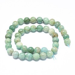Amazonite Natural Amazonite Beads Strands, Round, 6mm, Hole: 0.6mm, about 65~67pcs/strand, 15.7 inch(40cm)