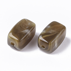 Chameau Perles acryliques, style de pierres fines imitation, cuboïde, chameau, 13x7.5x7.5mm, trou: 1.6 mm, environ 700 pcs / 500 g.