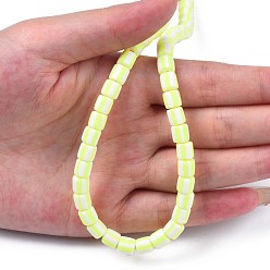 Green Yellow Handmade Polymer Clay Bead Strands, Column, Green Yellow, 6x6mm, Hole: 1.5mm, about 63pcs/strand, 15.55 inch~15.94 inch(39.5~40.5cm)