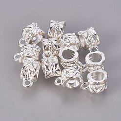 Серебро Тибетского стиля вешалки, бейлы, без кадмия, без никеля и без свинца, чашка, серебряные, 11.5x6x8 мм, отверстие : 2 мм, внутренний диаметр: 4.3x4.4 мм
