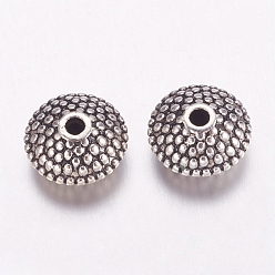 Antique Silver Tibetan Style Spacer Beads, Flat Round, Antique Silver, Lead Free & Cadmium Free & Nickel Free, 11x11x6mm, Hole: 1.5mm