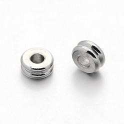Платина Spacer бисер латунные, плоско-круглые, платина, 4x1.8 мм, отверстие : 1.5 мм