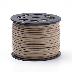 BurlyWood Faux Suede Cords, Faux Suede Lace, BurlyWood, 1/8 inch(3mm)x1.5mm, about 100yards/roll(91.44m/roll), 300 feet/roll