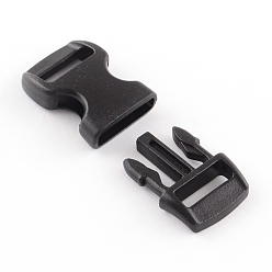 Black POM Plastic Side Release Buckles, Survival Bracelet Clasps, Black, 29x15x6mm, Hole: 11x3.5mm